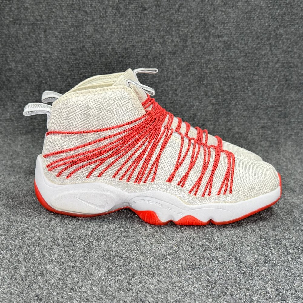 Nike Zoom Cabos Basketball Shoes Men's Size 12 White Infrared Athletic Slip On